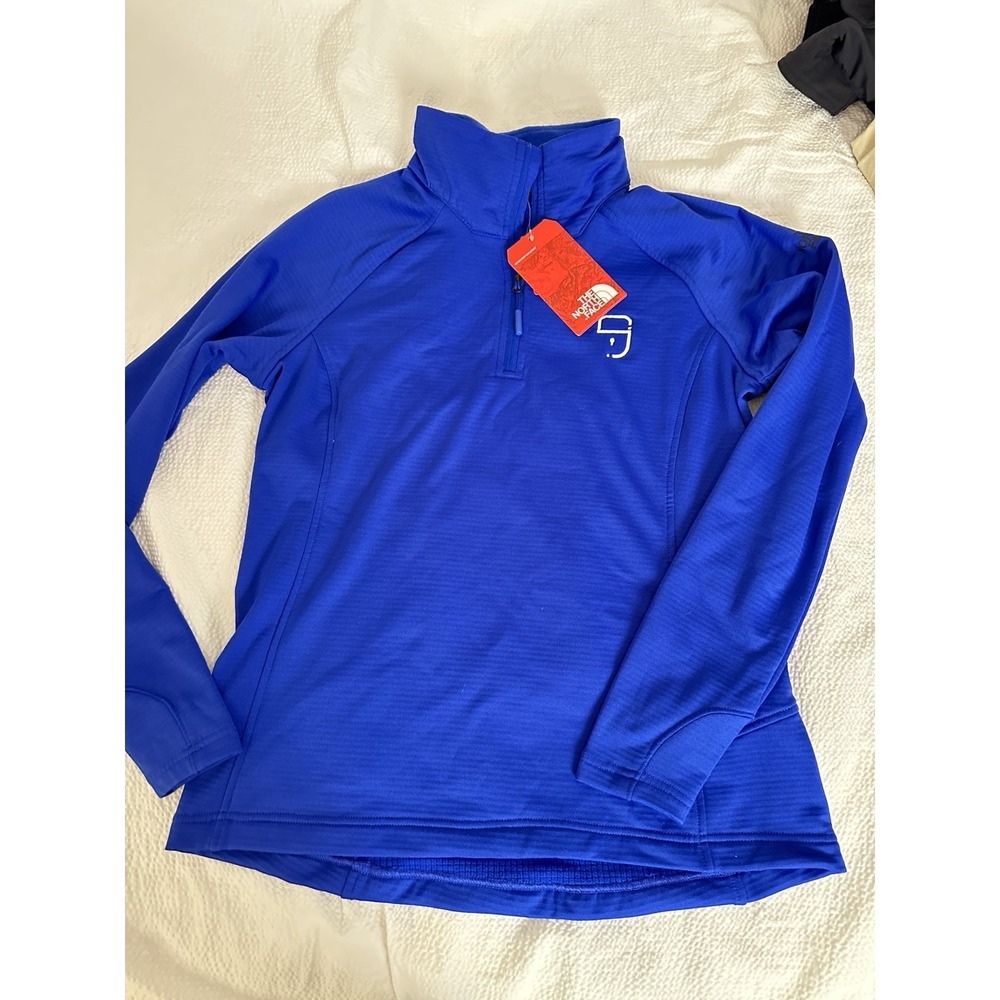 THE NORTH FACE Pullover Fleece Women's Med 1/4 Zip High Neck Blue Hike Outdoor